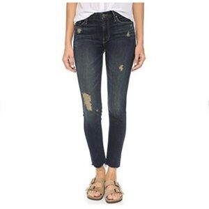 MOTHER Looker ankle fray jaded and torn wash